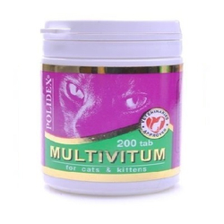 Polidex Multivitum Кормовая добавка для кошек, 200таб.