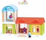 Конструктор дер. "Дом для кукол. Двухэтажный дом" 3 фиг., плст.эл.,коробка (31,5х10,5х25,5)