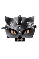 Черная кожаная рельефная маска кошки (Цвет: черный)