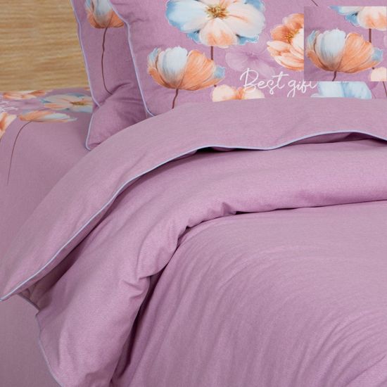 Двуспальный с европростынёй комплект постельного белья Анетта велюр (фуле)