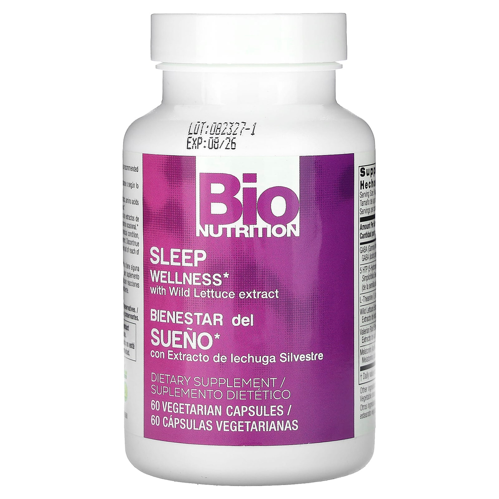 Bio Nutrition, Здоровье сна с экстрактом дикого салата, 60 вегетарианских капсул
