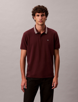 Поло Calvin Klein Monogram Pique Tipped Classic Polo Shirt Moroccan Brown