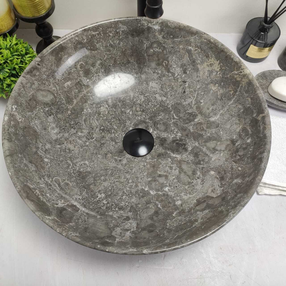 Раковина из мрамора Bowl Grey BM-60578 TinLip 45*45*15