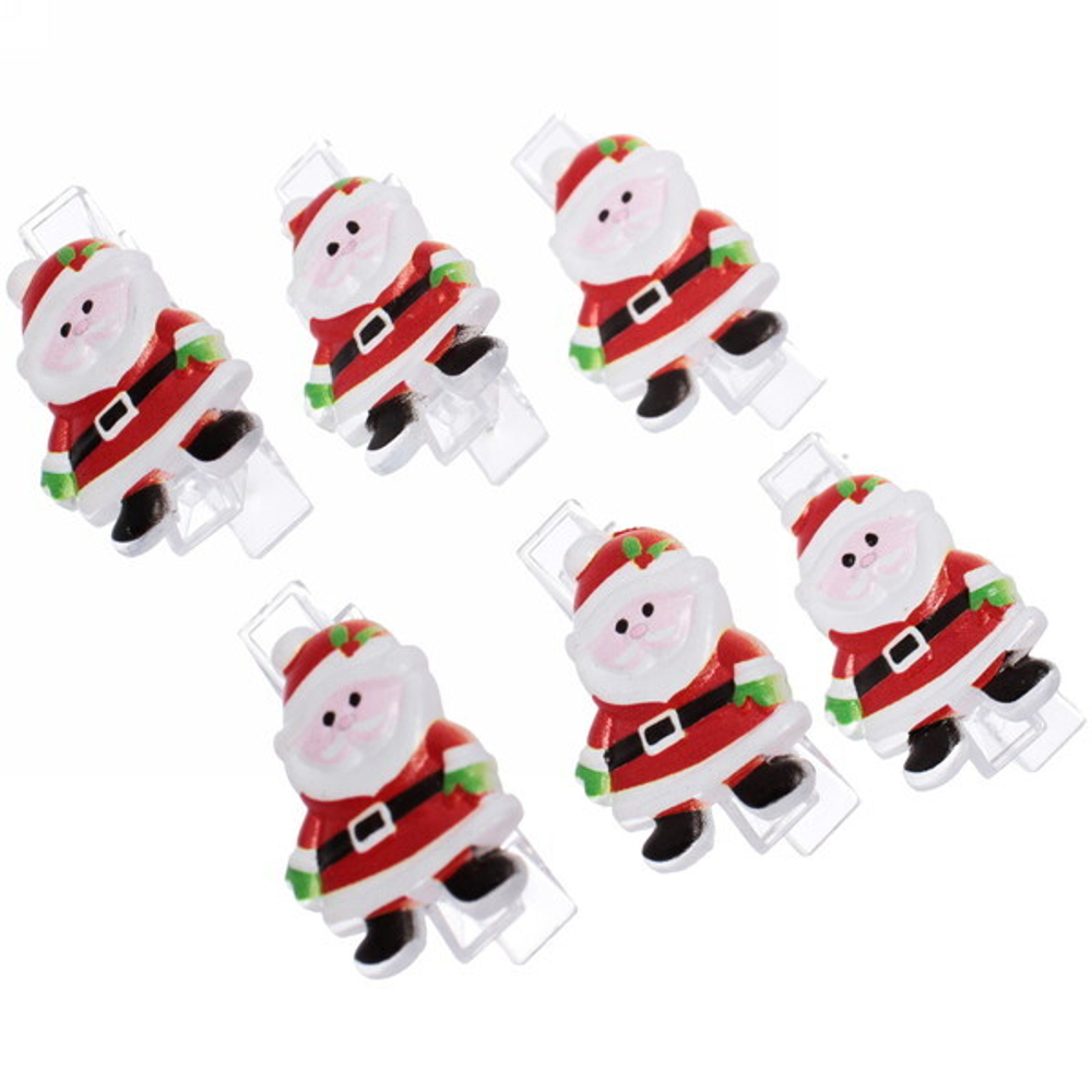 Прищепки декоративные «Сказочный Дед Мороз» 3 см (набор 6 шт)