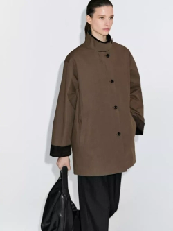 Massimo Dutti Парка с вощеным воротником и вельветовой деталью, хаки