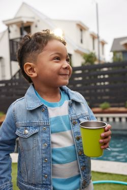 Детский стакан одностенный Klean Kanteen Kid Cup Straw Lid 10oz (296 мл) Paisley Purple с трубочкой