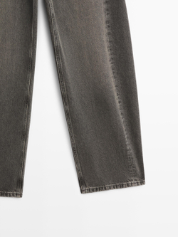 Massimo Dutti Джинсы свободного кроя со средней посадкой, натуральный серый