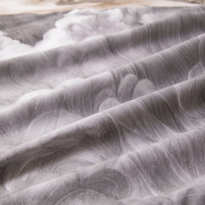 Комплект постельного белья на резинке Сатин Премиум «Серебряные облака»