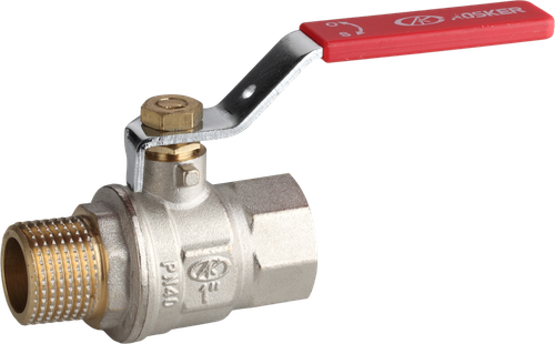 Вентиль AOSKER RED (ф40) 11/2" НР/ВН с ручкой-рычагом