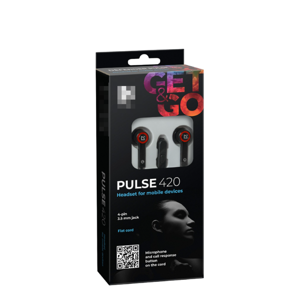 Наушники Pulse 420, вакуумные, проводные, 1.2 м, Jack 3.5 мм, микрофон, 105дБ, 32 Ом