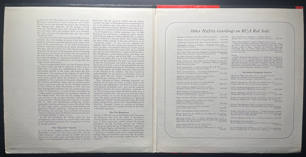 Бетховен - Концерт для скрипки / Крейцерова соната / Два романса 2LP (США 1970г.)