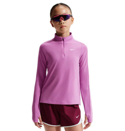 Футболка для девочки Nike Girls Dri-FIT Long-Sleeve 1/4-Zip - light magenta/white