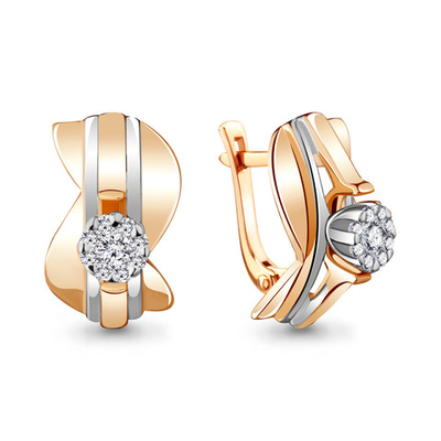 942007к Серьги из Золота с бриллиантами из коллекции "Maxima"