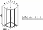 Душевой уголок Ravak BLIX SLIM BLSCP4 80x80 черный/Transparent