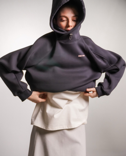 Худи 2.0 из футера с начесом "Графит"