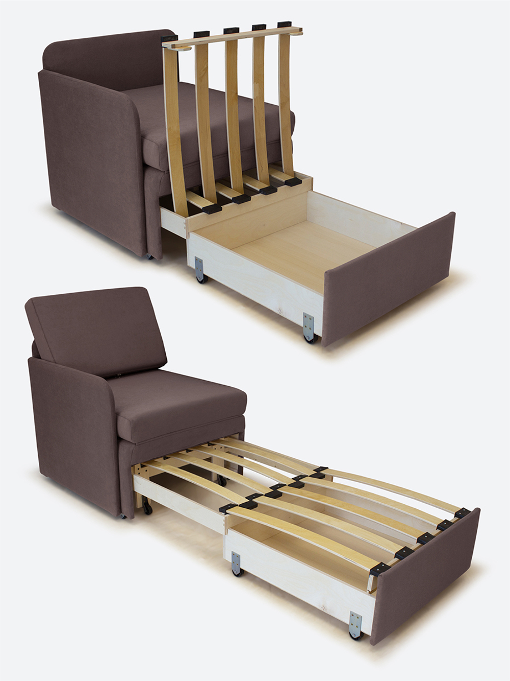 Кресло-кровать "Миник" с правым подлокотником, под правую руку