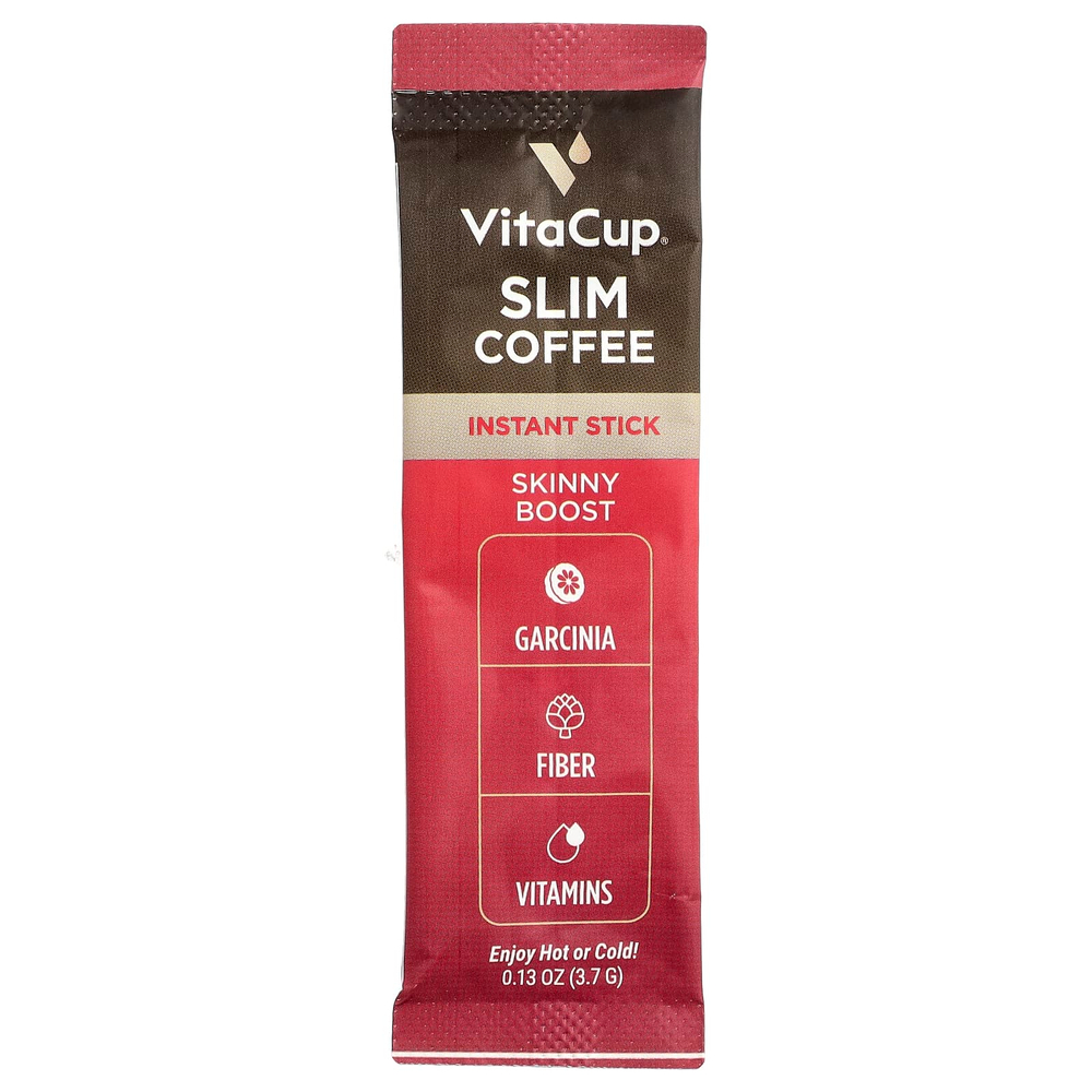 VitaCup, Растворимый кофе Slim, средней обжарки, 10 стиков на одну порцию, 3,7 г (0,13 унции)