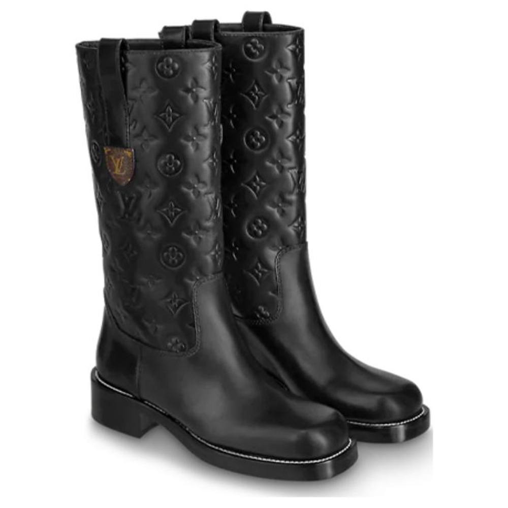 LOUIS VUITTON Downtown Boots "Black Monogram" Women"s