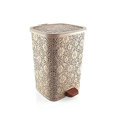 Мусорное ведро с педалью 12 лт АЖУРНОЕ бежевый