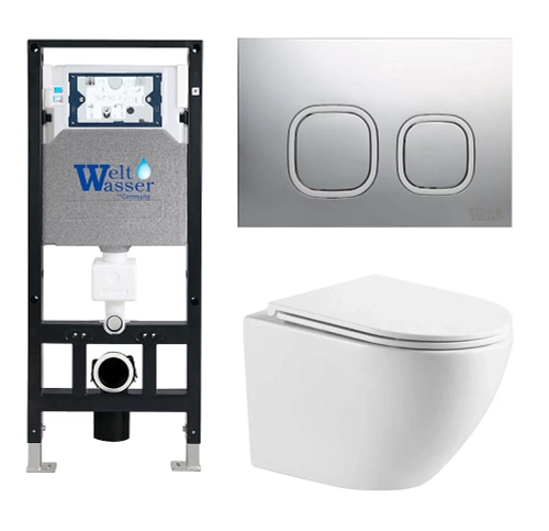 Унитаз с инсталляцией WeltWasser AMBERG 506 + MERZBACH 043 MT-WT + AMBERG RD-MT CR