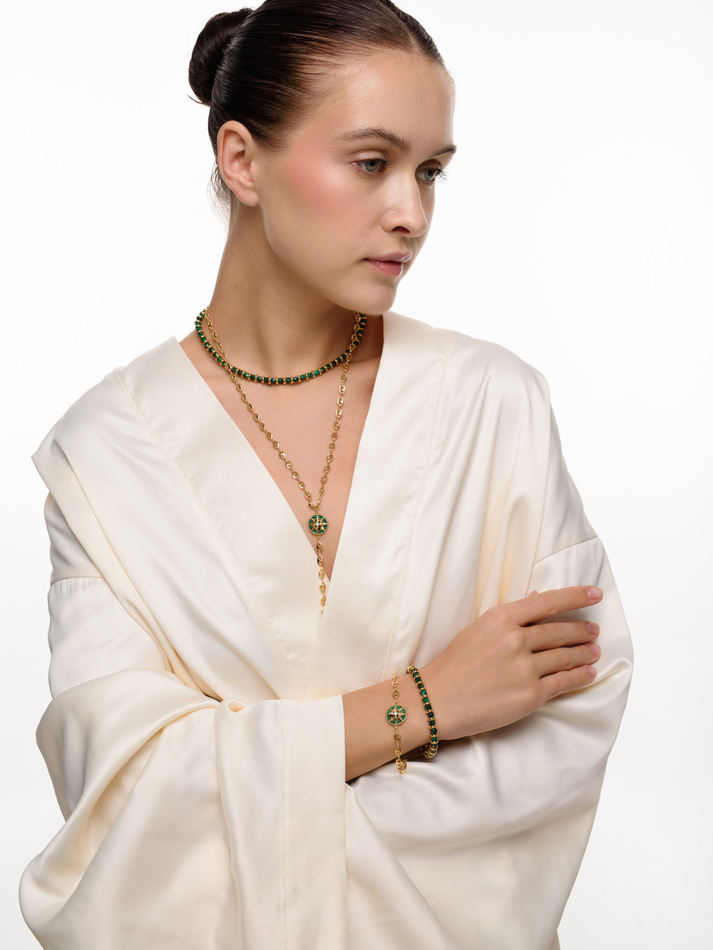 Чокер "Plane Malachite" Gold