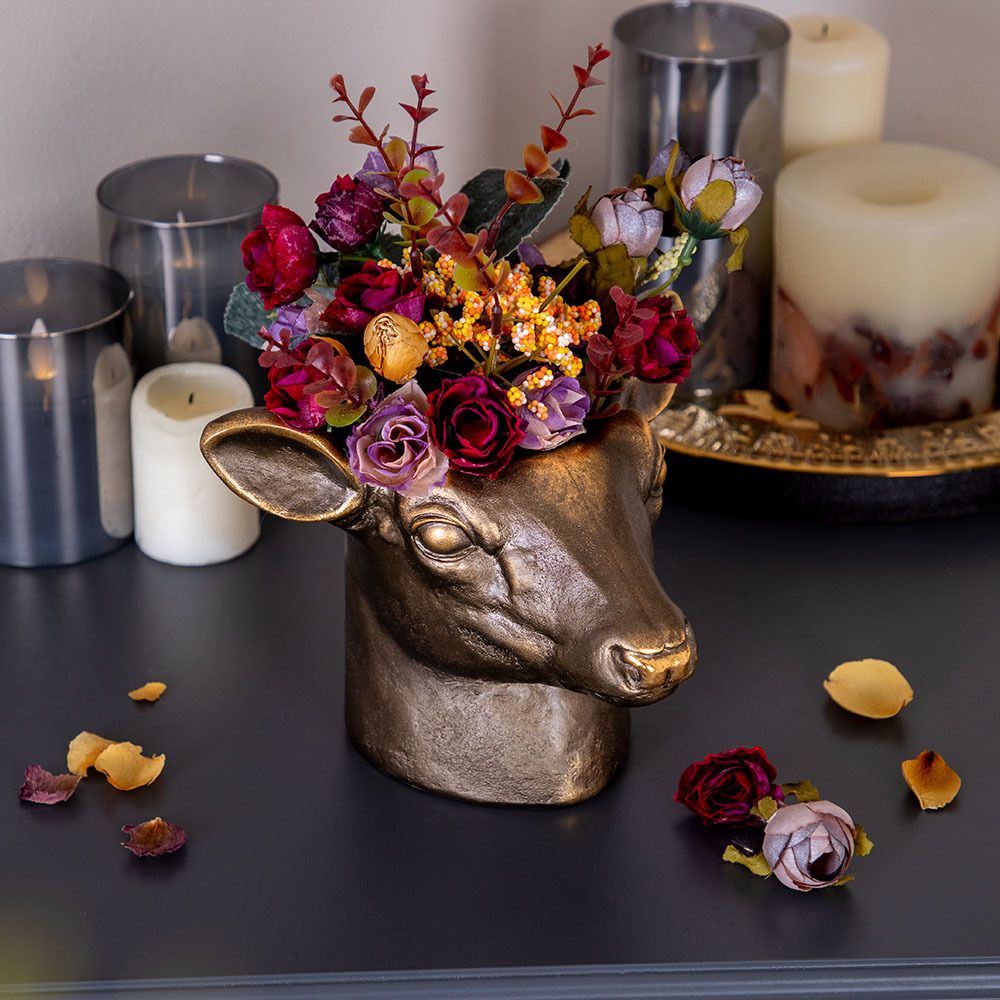 Статуэтка кашпо Олень Эклер Бронза