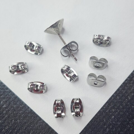 Заглушки для пусет, сталь, классическая заглушка, р-р 6 мм, цена за 1 пару