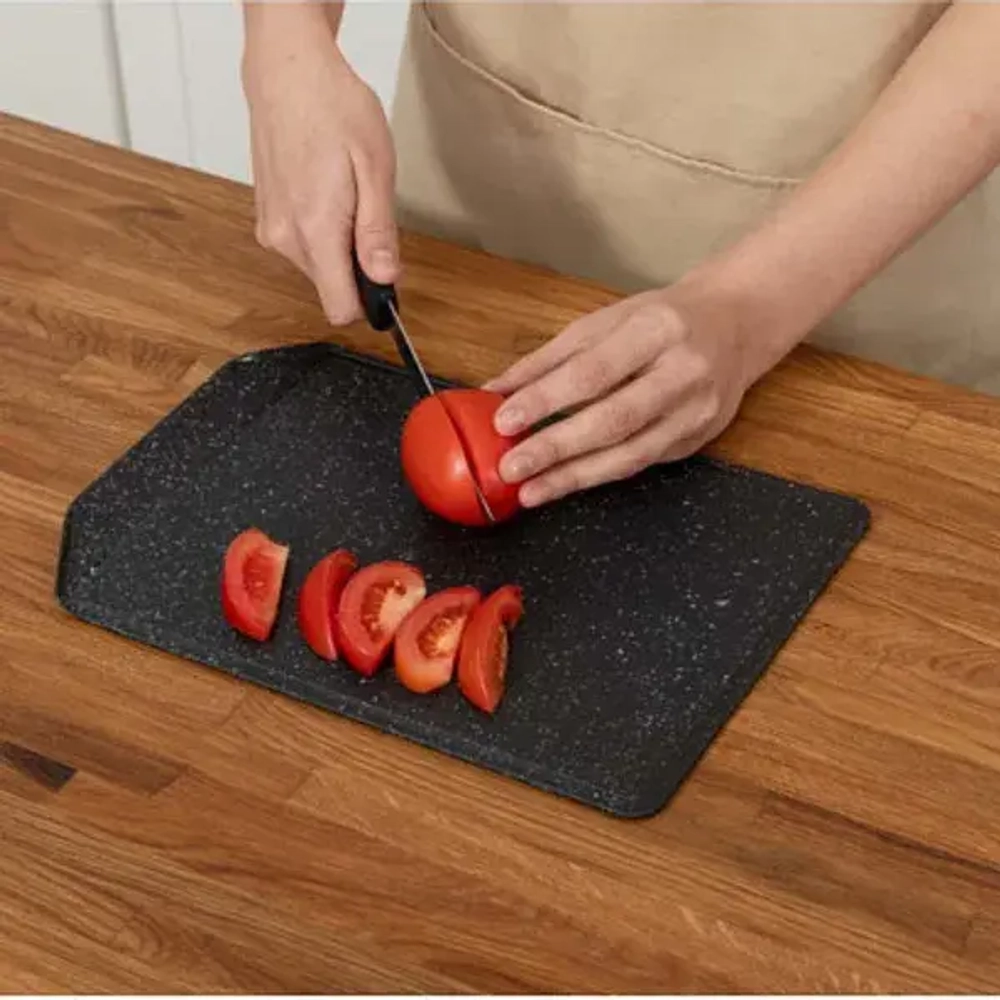 Доска разделочная пластиковая 35*26см «FLEX» черный гранит