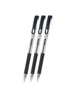 Ручка шарикова 3 шт Piаno Quality прозрачный корпус черная