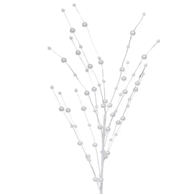 Ветка декоративная «Изящный блеск» 50 см, Белый