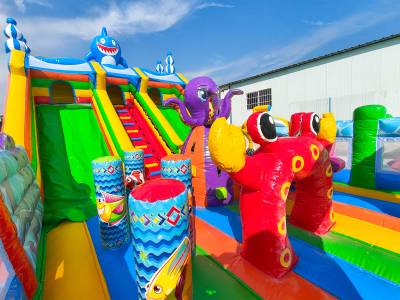 Коммерческий надувной батут «Морская волна 2», 10*6*6 м.