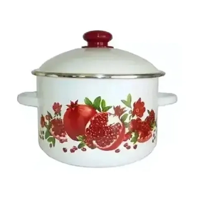 Кастрюля эмал 2,0л цил с рис мет/об Гранатовый сок