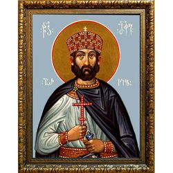 Арчил II, царь Иверский, мученик. Икона на холсте.
