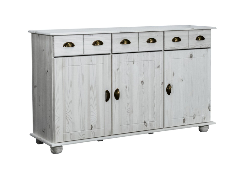 Комод Хаба трехдверный 3 ящика, белый