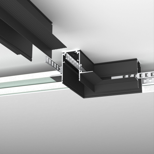 Коннектор угловой Elektrostandard Slim Magnetic для встраиваемого шинопровода под ГКЛ 9,5мм 85214/00 черный