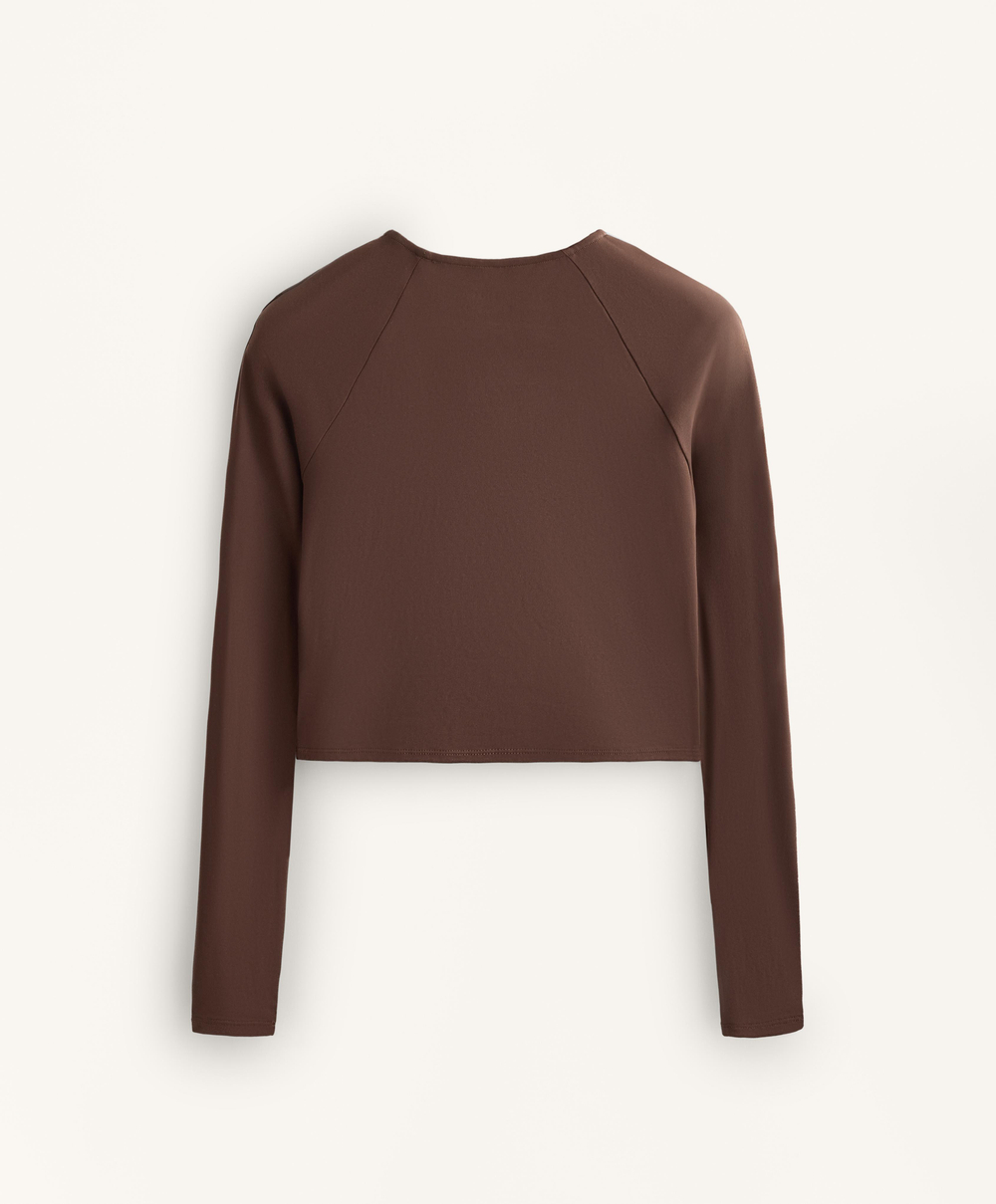 Oysho Лонгслив Comfortlux, коричневый