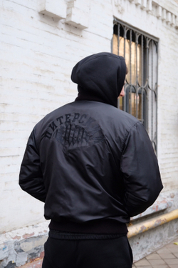 Куртка-Бомбер Питерский Щит Фрактура Чёрный / Черный