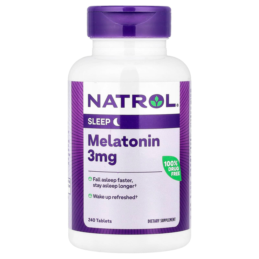 Natrol, Мелатонин, 3 мг, 240 таблеток