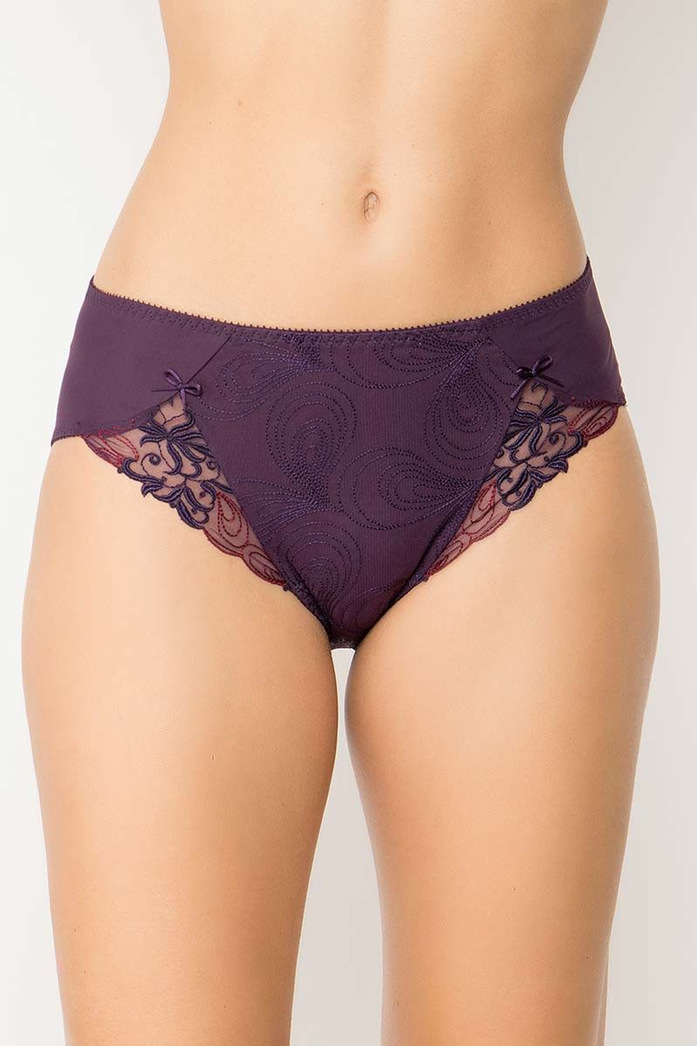 Трусы-макси Tosca с вышитыми вставками (Размер: 50) (Цвет: черный)