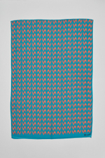 Шерстяной палантин SOROKONOZHKA BLUE/PINK 70×200