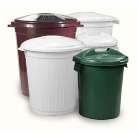 Бак пищевой 75 л. h=60 см. белый с крышкой, пластик. (55486)