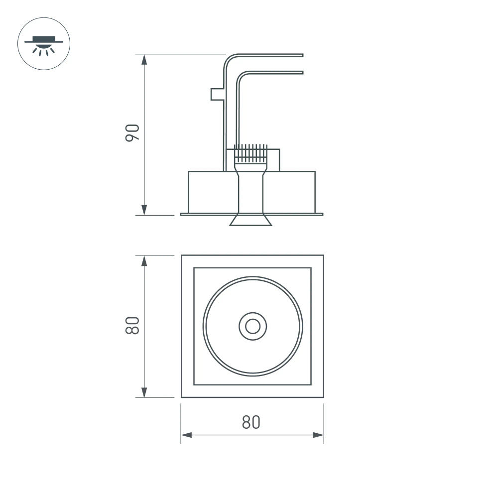 Светильник CL-SIMPLE-S80x80-9W Day4000 (WH, 45 deg) (Arlight, IP20 Металл, 3 года) 028148