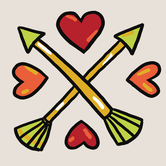 Временное тату "Стрела амура" (2 штуки в наборе)