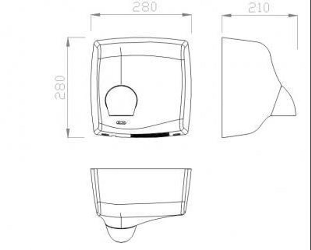 Сушилка сенсорная 2450 W нерж. сталь WINDFLOW 01151.B глянцевый