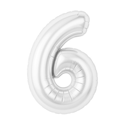 Р Цифра 6 Slim Белый блеск (40''/102 см)
