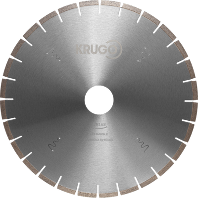 Диск алмазный сегментный по мрамору, бесшумный KRUGO 400x40/42x3,6x60x10mm, BSM16B