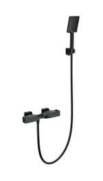 Смеситель для душа с термостатом WONZON & WOGHAND Twist, Черный матовый (WW-B2025-A-MB)