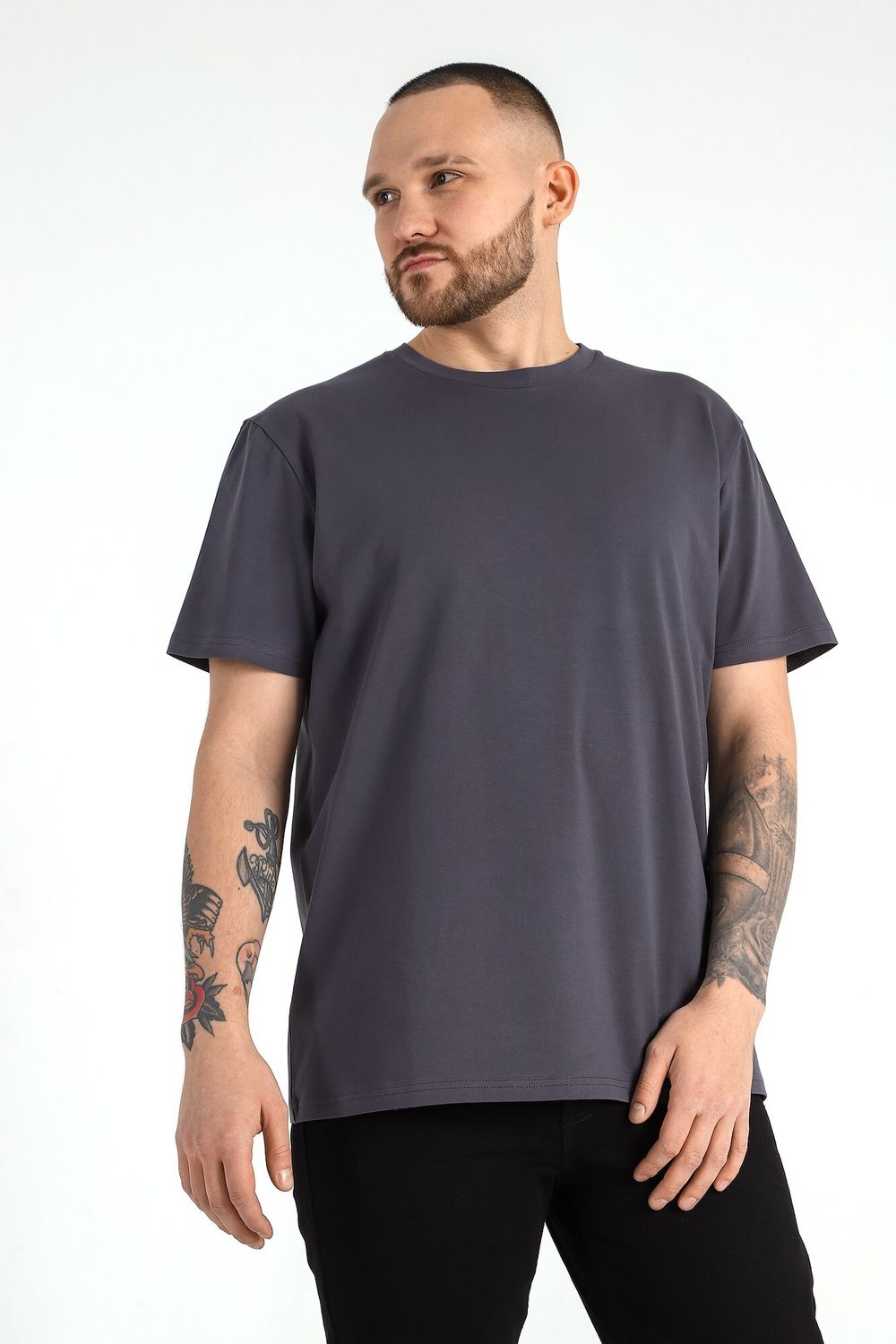 Фуфайка (футболка) мужская Клаб-1У Виотекс ГРАФИТОВЫЙ