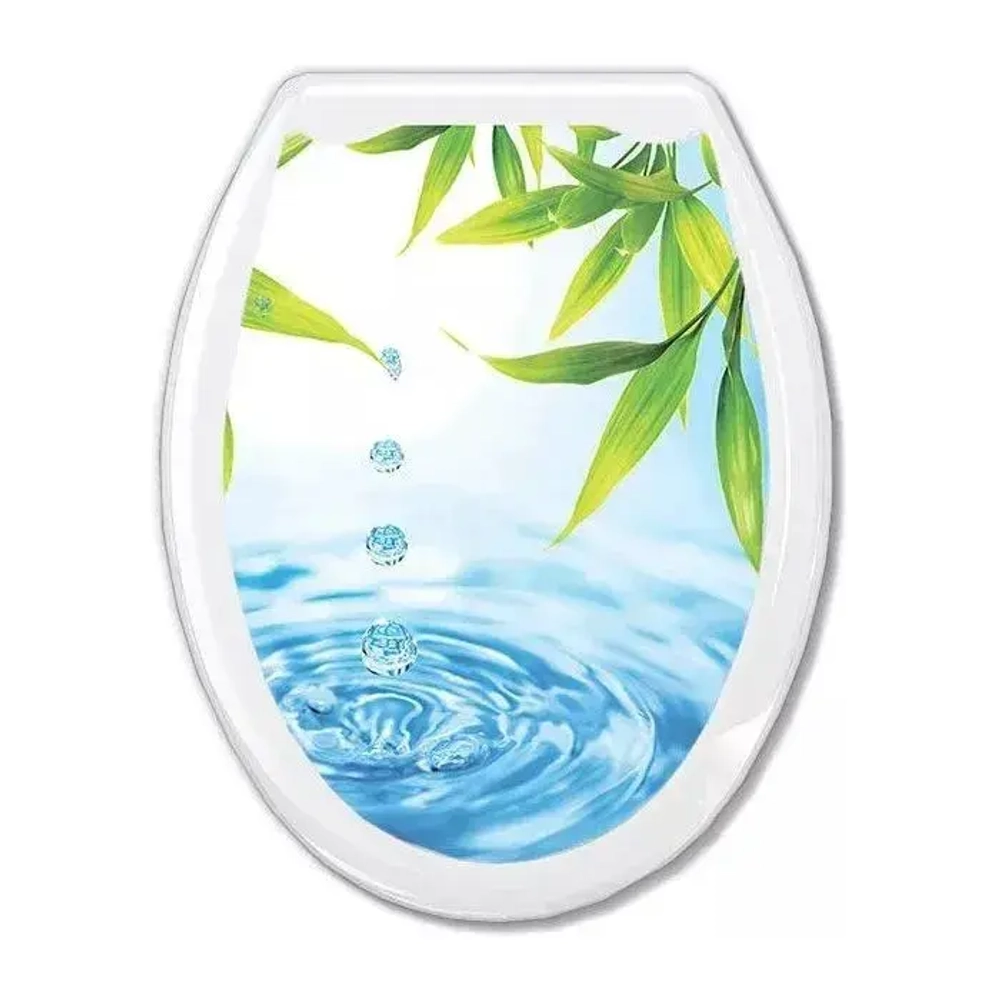 Сиденье жесткое с рис. Капли и бамбук