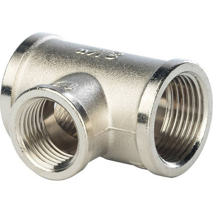 Тройник лат. 3/4"В х 1/2"В х 3/4"В STOUT (никель)